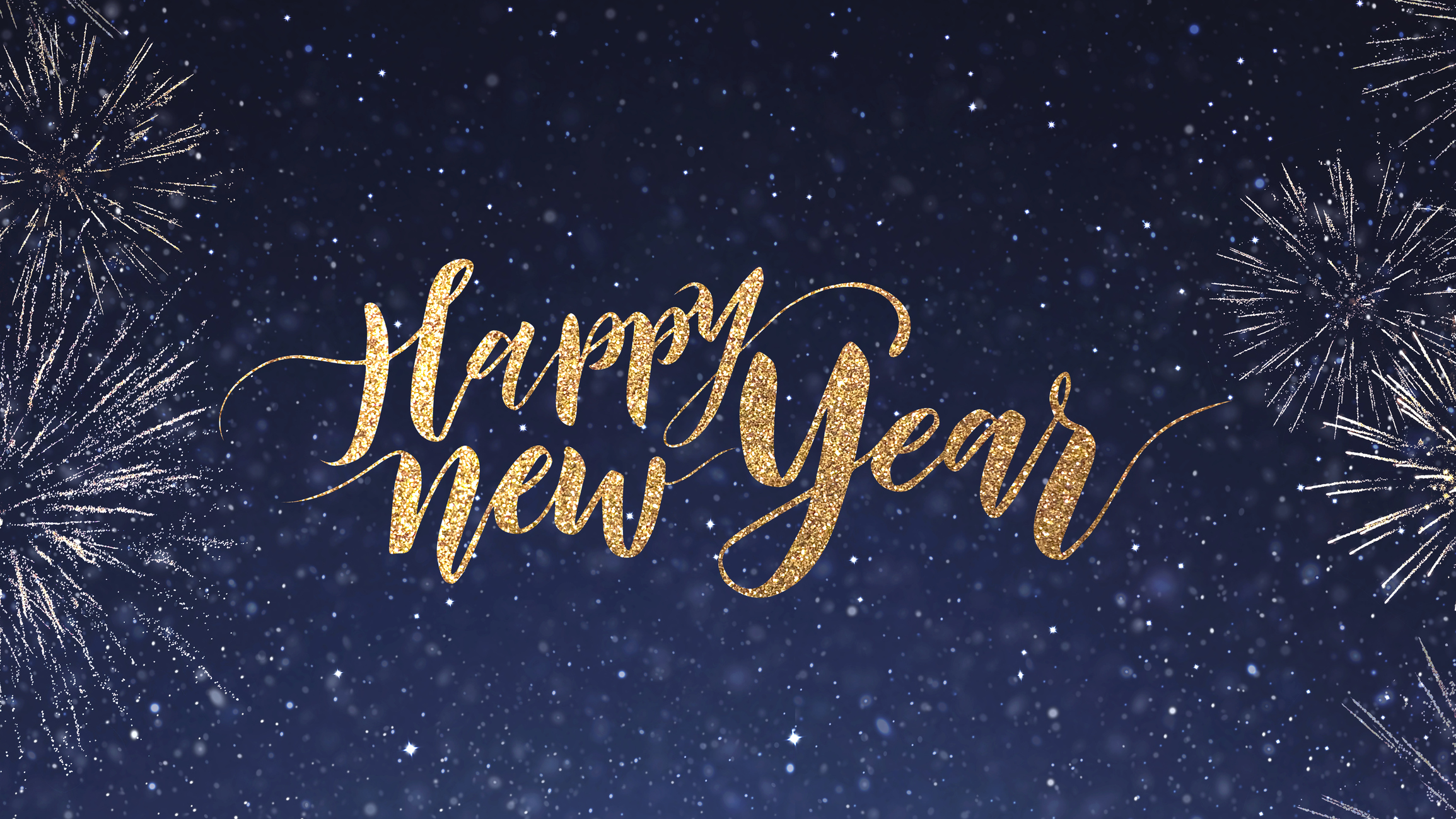 Festive fireworks. New Year’s Eve, Christmas. Congratulatory banner.